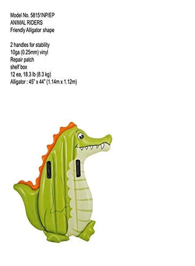 VWretails Animal Rider-Alligator Ride On, Dimensions: 45" x 44" (1.18m x 1.12m) Inflated - Image 2